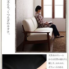 新品未使用　天然木シンプルデザイン木肘ソファー　２人掛け　2Ｐ　ブラウンｘブラウンの画像