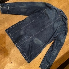 良vintagewashダメージデニムジーンズカバーオールGジャンワークダンガリーテーラードインディゴクラッシュhILLCROPの画像