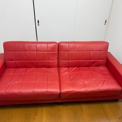 赤色2人掛けソファ（取りに来れる方）の画像