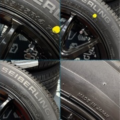 「商談中」②155/65R14新品タイヤ4本と中古ホイールとナット付きの画像
