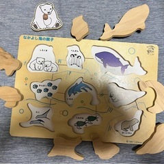 木製パズル　知育　なかよし海の親子の画像
