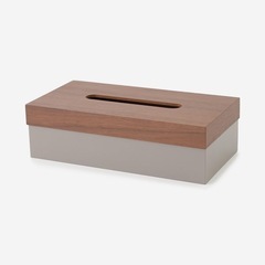 T CUBE TISSUE BOX ウォールナット × グレー
