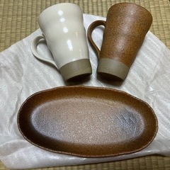 【新品未使用】　ビアグラス　ペアグラス　おつまみ皿付き