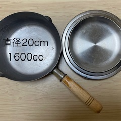 蓋付き　片手鍋 雪平鍋 20cm 