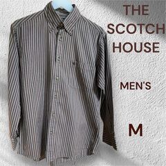 THE SCOTCH HOUSE ストライプ長袖シャツ メンズM...