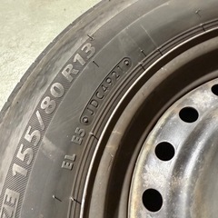 ★2021年製 155/80R13 13x4.5J 100/4H ブリヂストン NEXTRY 中古 夏タイヤ スチールセット 4本セット 13インチ パッソ ヴィッツ ブーン★の画像