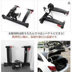 【引っ越し処分の大特価】Sportneer 自転車ローラー台 固定ローラー 自転車トレーニング 固定式 6段階負荷調整 マグネット式 26～28インチに対応 サイクルトレーナー 自転車トレーナー 折りたたみ エクササイズ フィットネストレーナー 専用クイックレリーズ/前輪置き付き 静音 自宅ジムの画像
