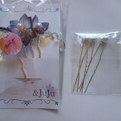 ＆JUJU 桔梗の花の髪飾り かんざし 和装・浴衣等 パールの画像
