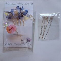 ＆JUJU 桔梗の花の髪飾り かんざし 和装・浴衣等 パールの画像