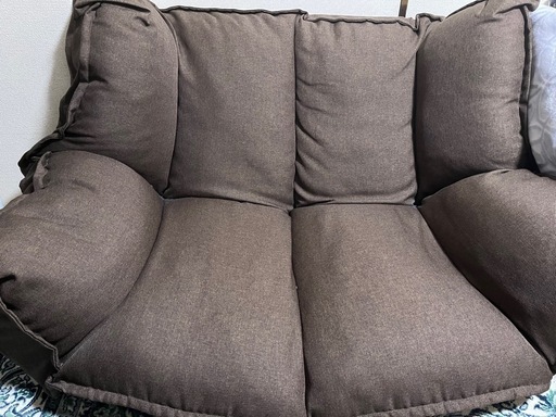 LOWYA ロウヤ ソファベッド フロアソファ コンパクト ローソファ こたつ用 1人暮らし おしゃれ 2人掛け ファブリック生地ブラウン