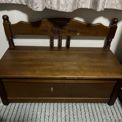 トムとジェリー 木製ベンチ　収納ケース