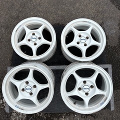 エンケイレーシング　15×7JJ +35 4穴　100シロ　