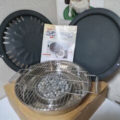 ☆未使用☆ セラストーン　半永久的炭焼き風焼肉器　網焼き・鉄板焼き器付