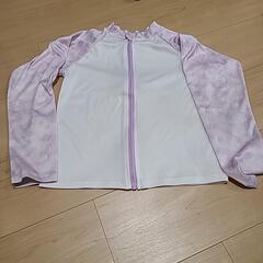 子供用 水着 130 ワンピース ピンク ラッシュガード付の画像