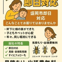 蜂の巣駆除致します。