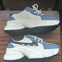 新品 23cm レディース スニーカー ホワイト 厚底 シューズ【2000-390-S】の画像