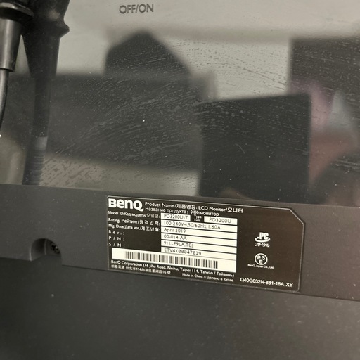 良品 BenQ PD3200U デザイナー向け 4K モニター 32インチ