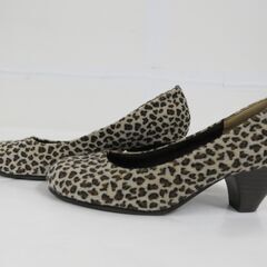 melody fair メロディーフェア ヒョウ柄 レオパード パンプス 24.5cm 起毛 秋冬用 の画像