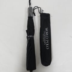 タグ付き未使用品 WORLD POLO ワールドポロ 折り畳み傘 52cm ブラック KS-9289 ナイロン100% 折りたたみの画像