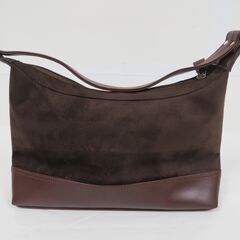 未使用品 renoma レノマ ショルダーバッグ レザー スエード ブラウンの画像