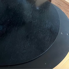 大きいダイニングテーブル　丸テーブル　　円卓　木製テーブル　黒　の画像