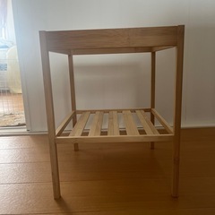 最終値下げ❗️✨IKEA ネスナ　サイドテーブル　竹　ガラスの画像