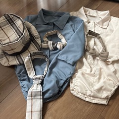 ⑱ 新品 ベビー服 シャツ 帽子 ネクタイ 蝶ネクタイ セット