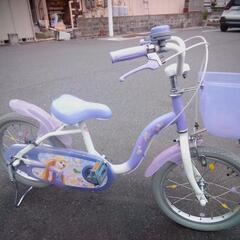 16インチ　子供用自転車　ラプンツェル？パープル