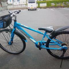 26インチ　青　男の子自転車　DRIDE 変速　LEDオートライト