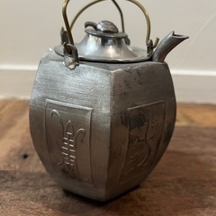 希少珍品 中国　急須　茶器　酒器　熱燗　錫製　亀　龍　レトロの画像