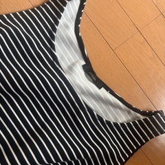 riendaノースリーブミニワンピース 黒白ストライプの画像