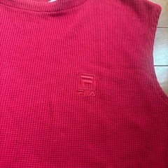 FILA ノースリーブロングワンピース レッドの画像