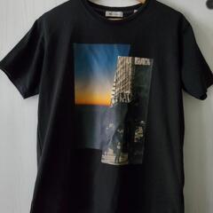 物々交換　メンズ　プリント黒Tシャツ　Mサイズ　tk