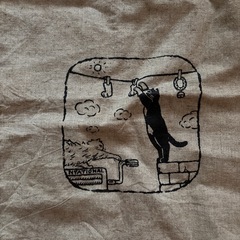 猫イラストバッグの画像