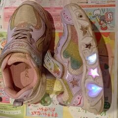 靴　長靴　光　17cm　恐竜の画像