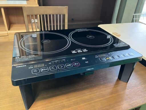 【2023年製】IHクッキングヒーター（2口）YAMAZEN（商品番号：10884）