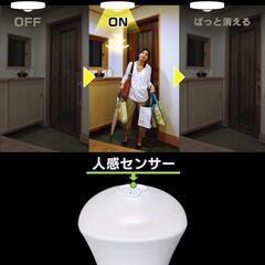 アイリスオーヤマ LED電球 人感センサー付 口金直径26mm 40W形相当 昼白色

の画像