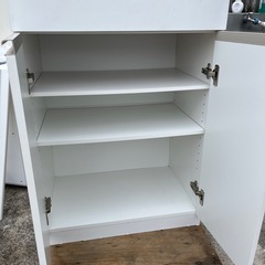 🉐食器棚　キッチン棚　キッチン収納　白　ホワイト　【横59.5奥39.4高177】の画像