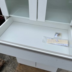 🉐食器棚　キッチン棚　キッチン収納　白　ホワイト　【横59.5奥39.4高177】の画像
