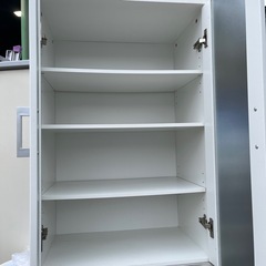 🉐食器棚　キッチン棚　キッチン収納　白　ホワイト　【横59.5奥39.4高177】の画像