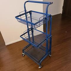 【美品】キッチン ワゴン 耐荷重60キロ ローラー ロック可能 90-180度まで倒せる の画像