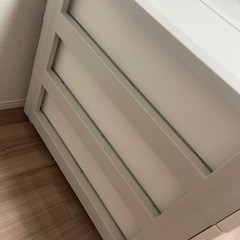 押入れ収納　アイリスオーヤマ　ロングチェスト HGL-443 ホワイト／ベージュ　2個セットの画像