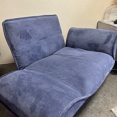 ネイビー [コーデュロイソファ 1人掛け オットマンセット Qooliss（クーリス） ネイビー]の画像