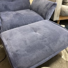 ネイビー [コーデュロイソファ 1人掛け オットマンセット Qooliss（クーリス） ネイビー]の画像