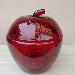 昭和レトロ ガラスポット アップル RED ジュエリーポット

...