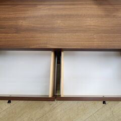 12/5まで【中古】テレビ台　スライド式 スライド式 ローボード テレビ台 テレビボード 茶 ブラウン 木目
