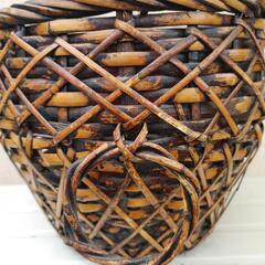 高級 竹細工 かご 幅27cm ×27cm 高さ 25cmの画像
