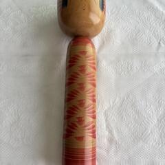 【経年劣化あり】伝統こけし 鈴田孝一作 美品 赤絵模様 大型サイズの画像