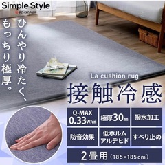 【決まりました】ｱｲﾘｽｵｰﾔﾏ 接触冷感低反発ラグ 185×2...