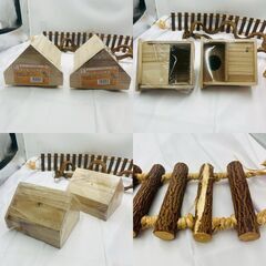 【❗️✨モモンガ受け入れセット✨❗️】🌿モモンガ用品 まとめ売りセット🏡餌入れ・木製ハウス・ステージ・ロープなど多数✨の画像